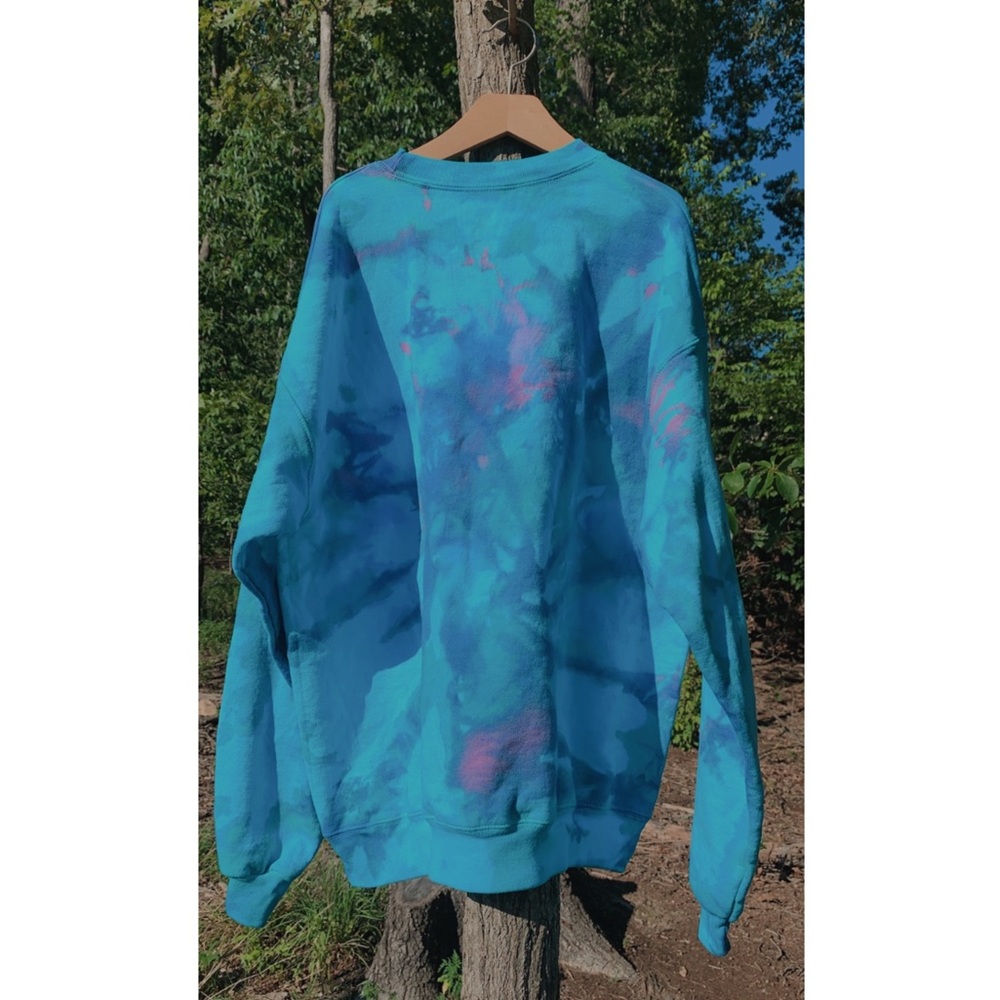 Oversized Bluish Pink Tie Dye Sweatshirt O…